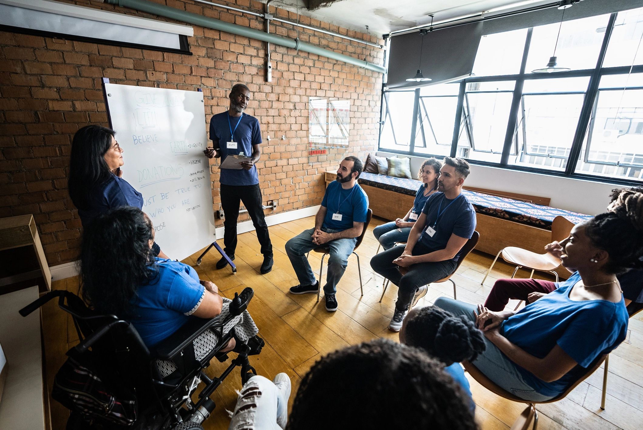 Community volunteers in a planning meeting